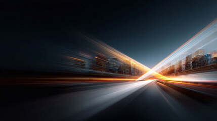 Obraz premium Abstract city motion blur. Powerful, modern background. Great for business, technology or finance projects. Evokes speed, progress innovation.
