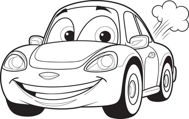  Cartoon Car Drawing Coloring Pages line art vector
