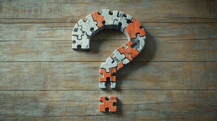 Colorful puzzle pieces form a question mark on a wooden background, highlighting creativity and problem-solving in a bright and engaging way