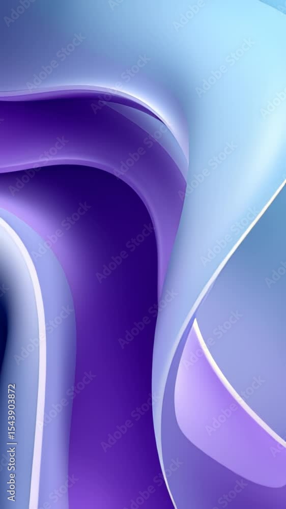 Poster abstract waves flow in smooth gradients of blue and purple. captivating visual created with digital 