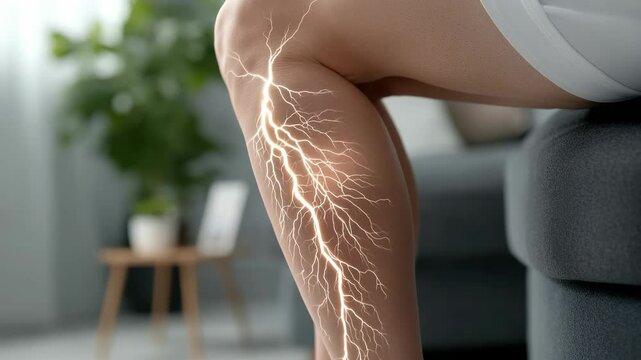 Leg sensation: nerve impulse, tingling signal, varicose discomfort, muscle fatigue, circulation issue, restless feeling, vascular symptom, skin reaction, goosebump trigger, subtle pressure.
