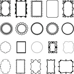 Label Frames SVG, Vintage Frames Svg bundle, Label borders Silhouette, Transparent Background, Ornamental label frames. decorative vintage frame and retro badge,