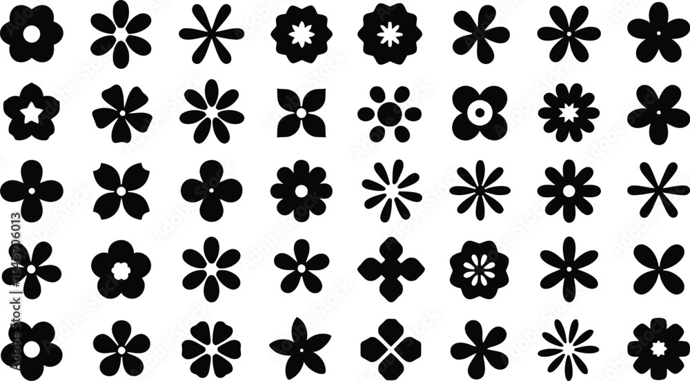 Poster collection of simple line icons in circles for design and user interface