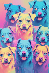 Colorful Dogs Pop Art Portrait