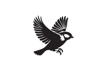 Obraz premium Beautiful sparrow bird silhouette.