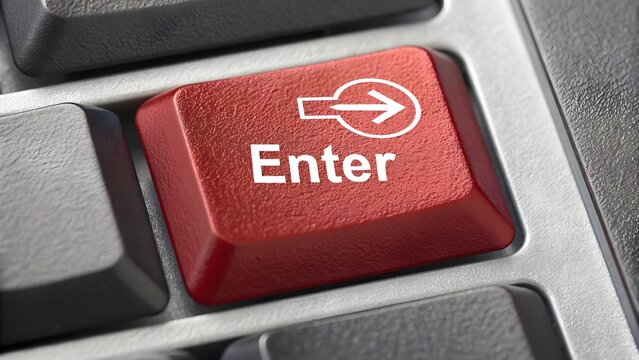 Red Enter Key with Idea Icon