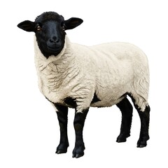 Naklejka premium Realistic sheep in a white background