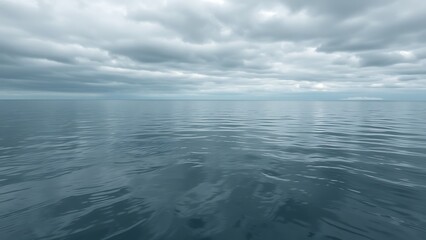 Fototapeta premium Serene Open Water - Tranquil Ocean Landscape with Dramatic Sky for Backgrounds, Meditation Visuals, Calm Imagery