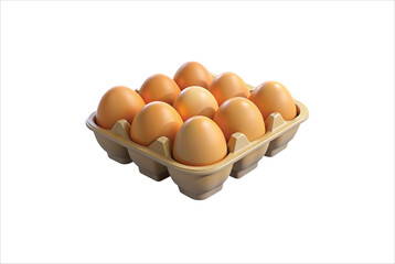 Fresh farm organic white and brown chicken eggs in a carton container