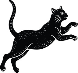 Obraz premium Elegant cat in mid air silhouette