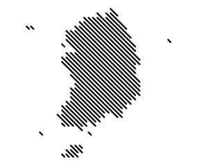 Top-Left Diagonal Lines Vector Map of South Korea Small
