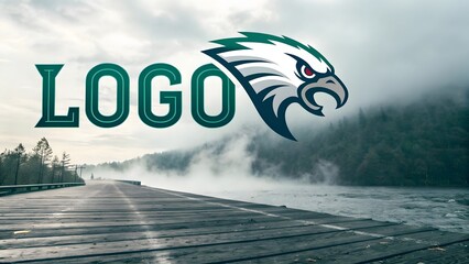 Eagle Logo Design on Road Background