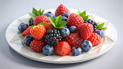 Mixed Berries on Plate