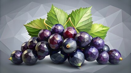 Blackcurrants with Leaves