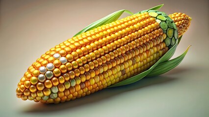 Golden Corn Cob Close-up