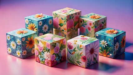 Floral Cubes Arrangement