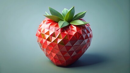 Low-Poly Strawberry Render