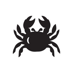 Crab silhouette. Isolated crab on white background