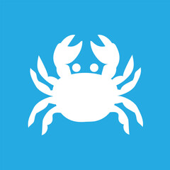 Crab silhouette. Isolated crab on white background