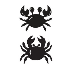 Crab silhouette. Isolated crab on white background