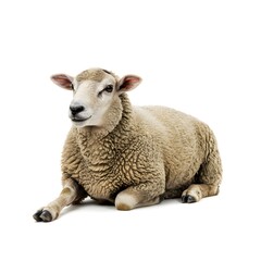Realistic sheep in a white background