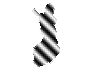 Top-Left Diagonal Lines Vector Map of Finland Medium