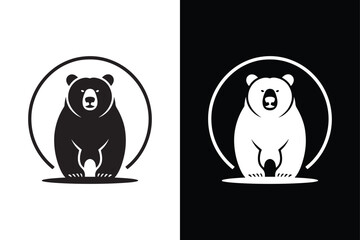 Bear icon on White Background Vector Art Illustration on white background.