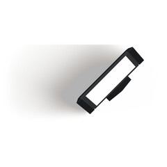 A top-down view of a rectangular light fixture casting a shadow.