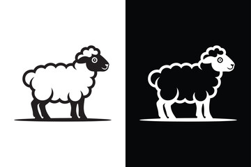 Sheep  icon on White Background Vector Art Illustration on white background.