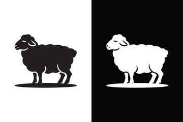 Sheep  icon on White Background Vector Art Illustration on white background.