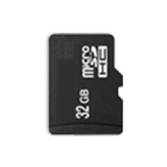A microSD card with a capacity of 32 GB, used for data storage in various electronic devices.