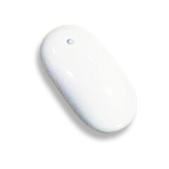 A sleek, white computer mouse designed for ergonomic use and efficient navigation.