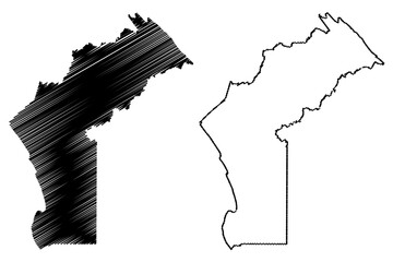 Cabinda Province (Provinces of Angola, Republic of Angola) map vector illustration, scribble sketch Kabinda (Portuguese Congo,  Tchiowa) map