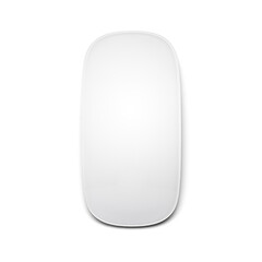 A sleek, minimalistic white object with a smooth surface, likely serving as a device or accessory.