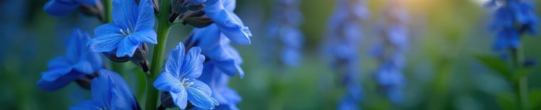 Vibrant blue cardinal flower in bloom, close-up , native plant, wild, wildflower
