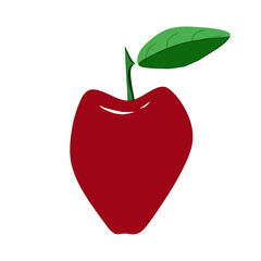 red apple with leaf