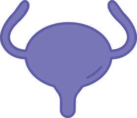 Colored Bladder Icon. Vector Illustration. Human Internal Organ, Medicine. Anatomy Concept