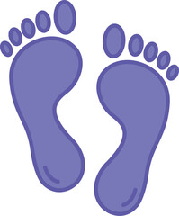 Colored Feet Icons. Vector Illustration. Human Footprints, Toes, Foot, Leg. Human Body Part. Concept Anatomy