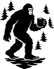 Bigfoot enjoying a mug of something