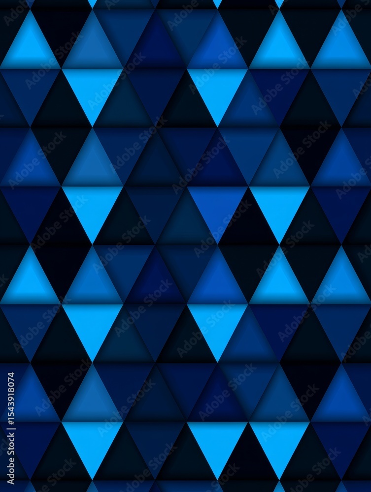 Poster abstract blue triangle geometric pattern - modern, stylish, repeating triangle design. symbolizes pr