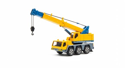 Gelber Kranwagen leuchtet hell Studioaufnahme detailreich. AI Generated