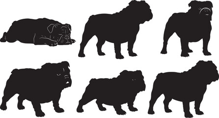 Bulldog animal silhouette vector illustration