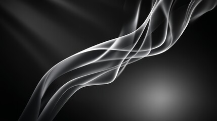 Obraz premium Abstract Smoke Design - Elegant grayscale abstract featuring flowing smoke-like forms against a dark background. Perfect for design projects needing a sleek and modern aesthetic