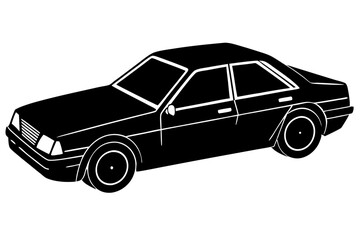 Fototapeta premium Silhouette Vector Art Illustration of a Sedan Car Icon
