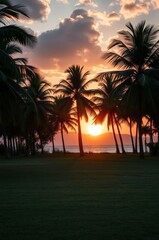 Obraz premium Tranquil Jamaican Sunset Landscape
