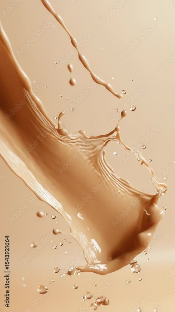 Poster a close-up view of a liquid flowing into a glass