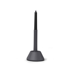 A sleek, modern pen holder with a black pen, designed for organizing writing instruments on a desk.