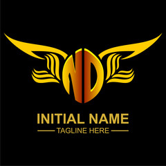 NO Golden Wing Emblem Logo
