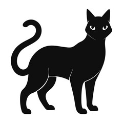 Cat silhouette vector Style with white background
