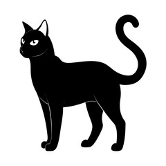 Cat silhouette vector Style with white background
